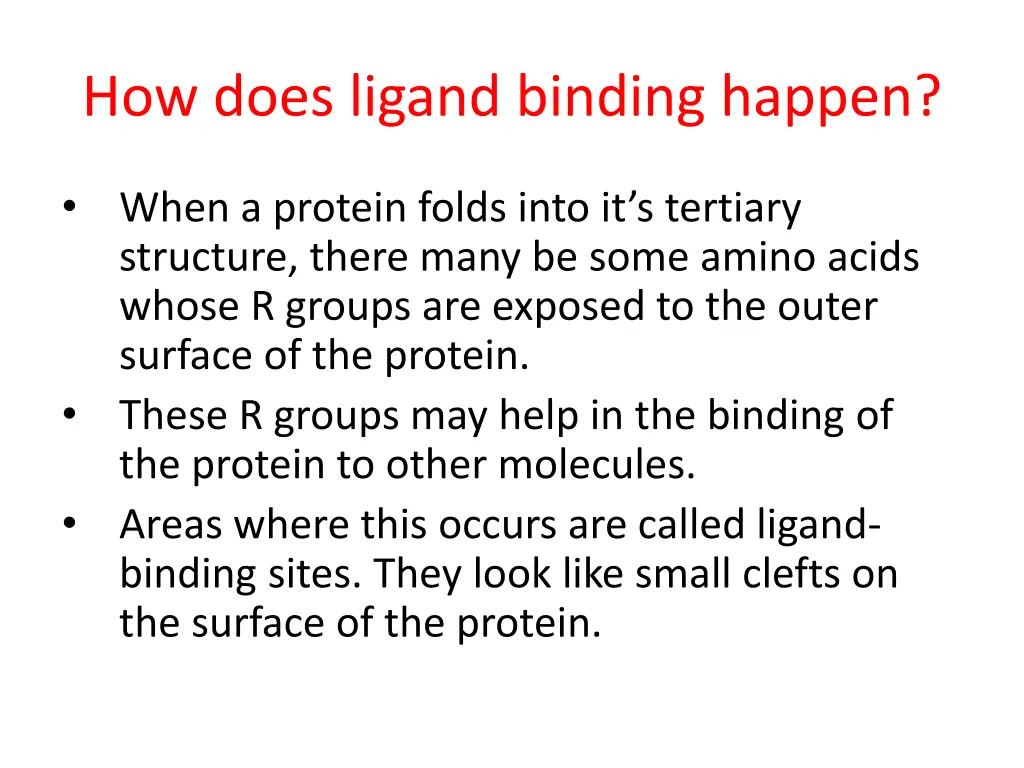 how does ligand binding happen