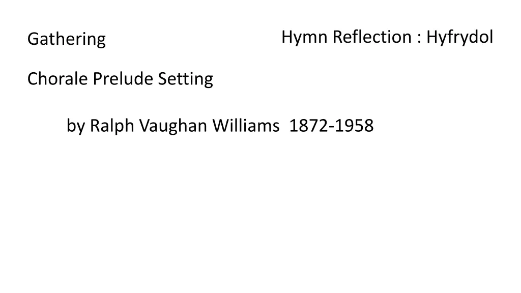 hymn reflection hyfrydol 1