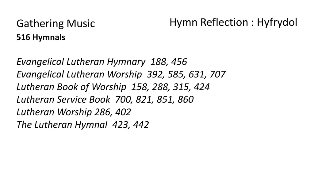hymn reflection hyfrydol