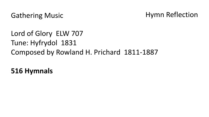 hymn reflection