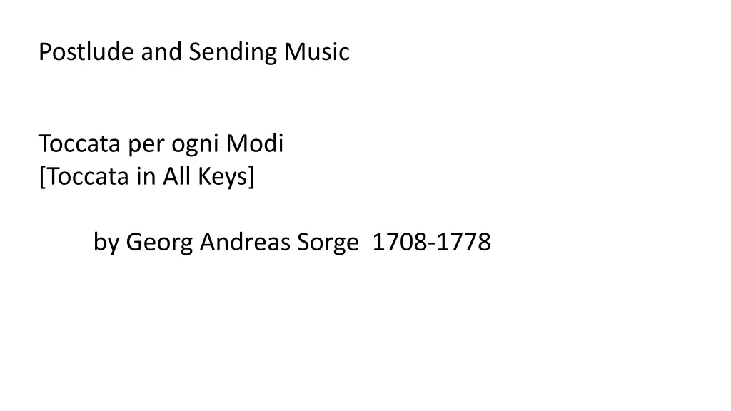 postlude and sending music