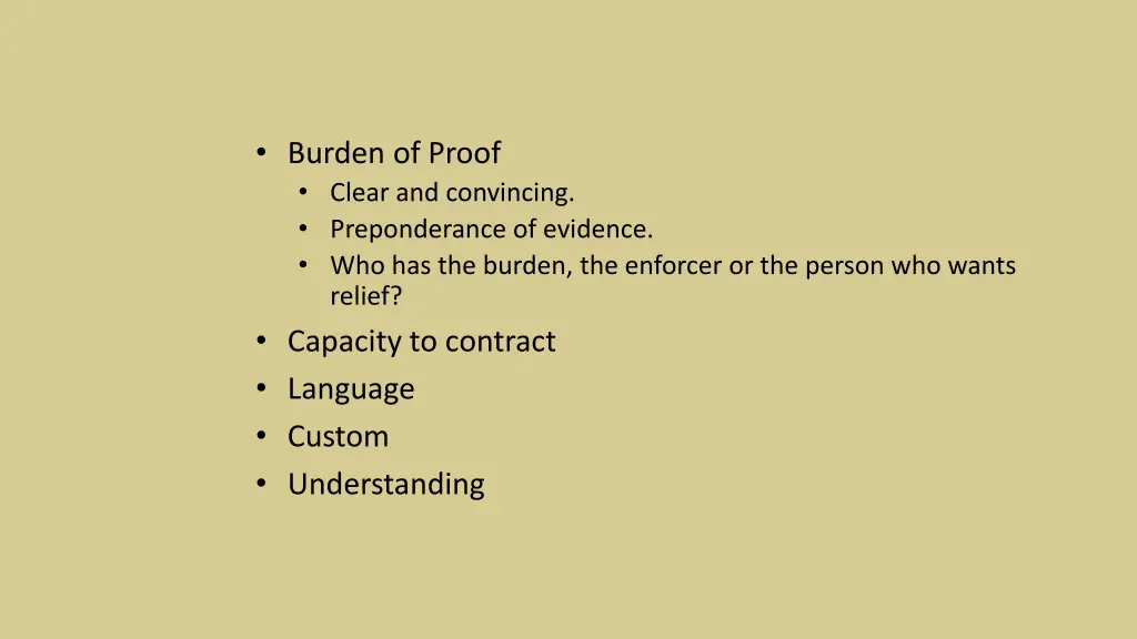 burden of proof clear and convincing