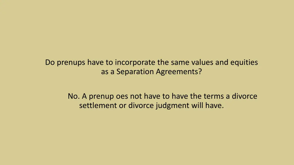 do prenups have to incorporate the same values