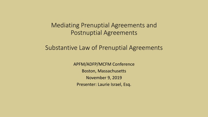 mediating prenuptial agreements and postnuptial