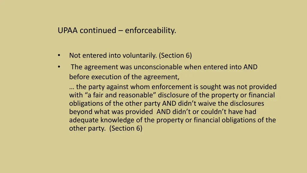 upaa continued enforceability