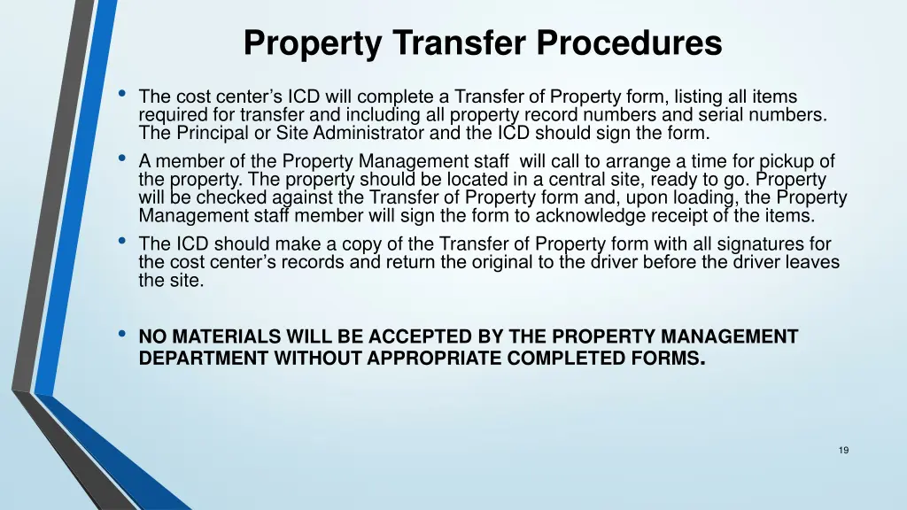 property transfer procedures