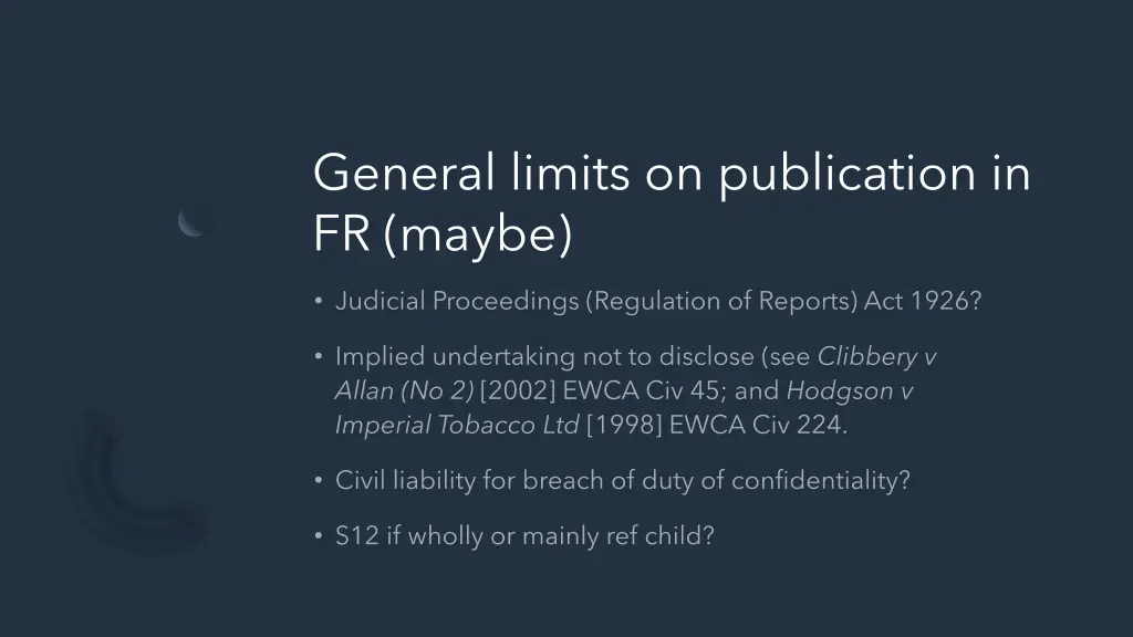 general limits on publication in fr maybe