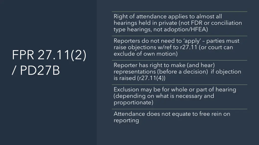 right of attendance applies to almost