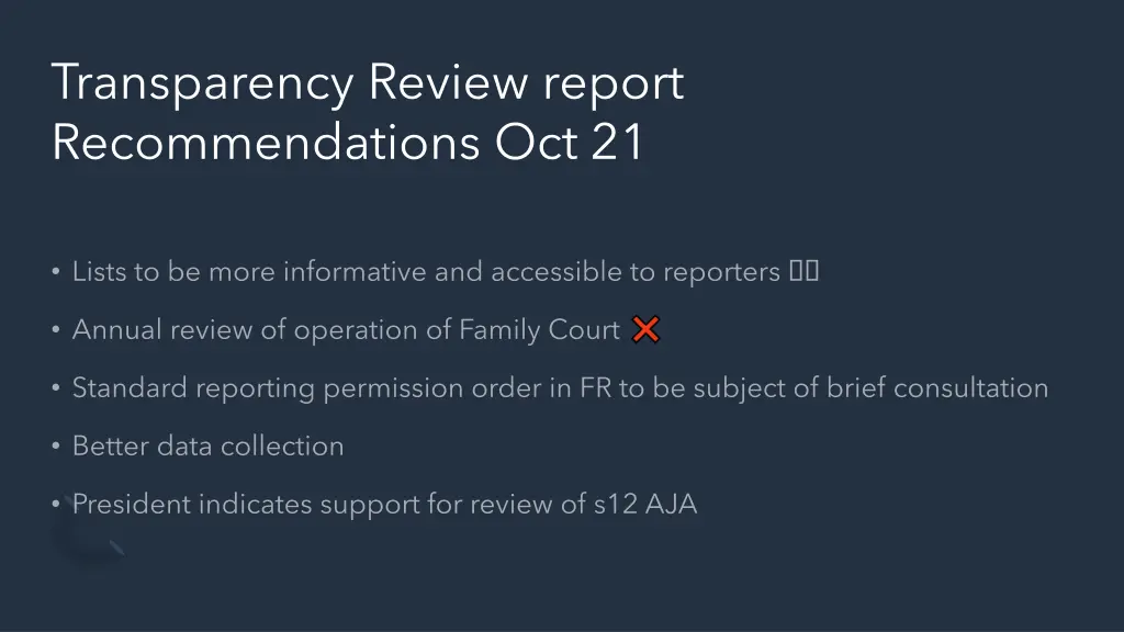 transparency review report recommendations oct 21