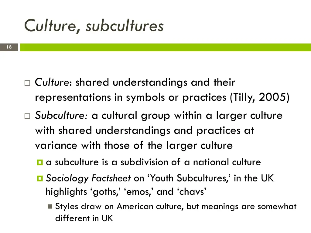 c ulture subcultures