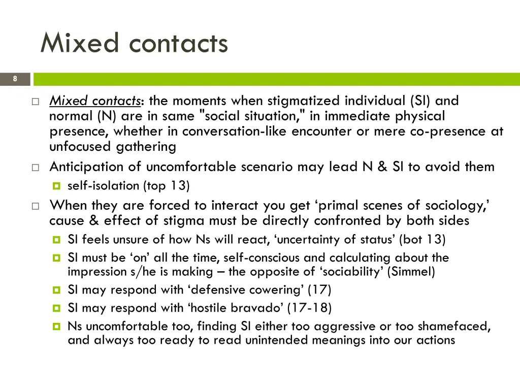 mixed contacts