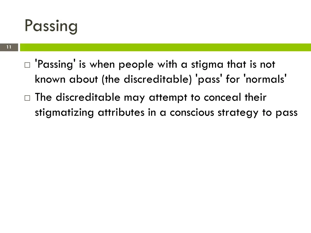 passing