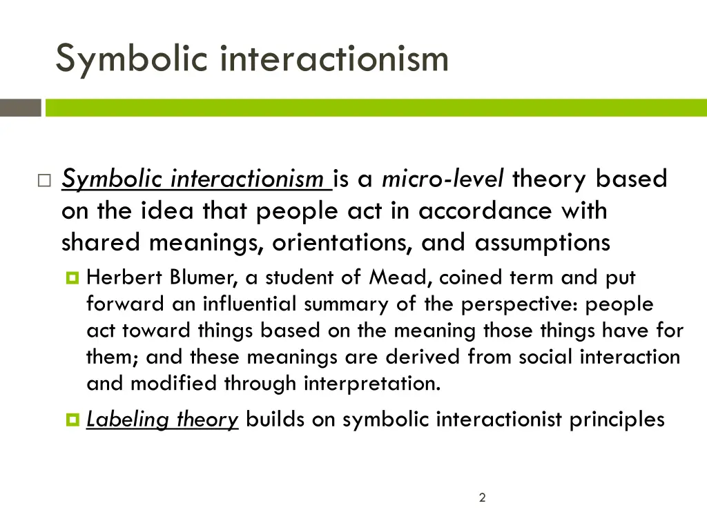symbolic interactionism
