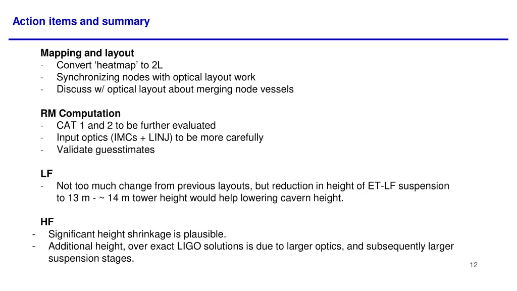 action items and summary