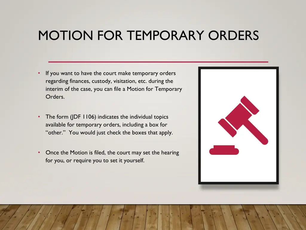 motion for temporary orders