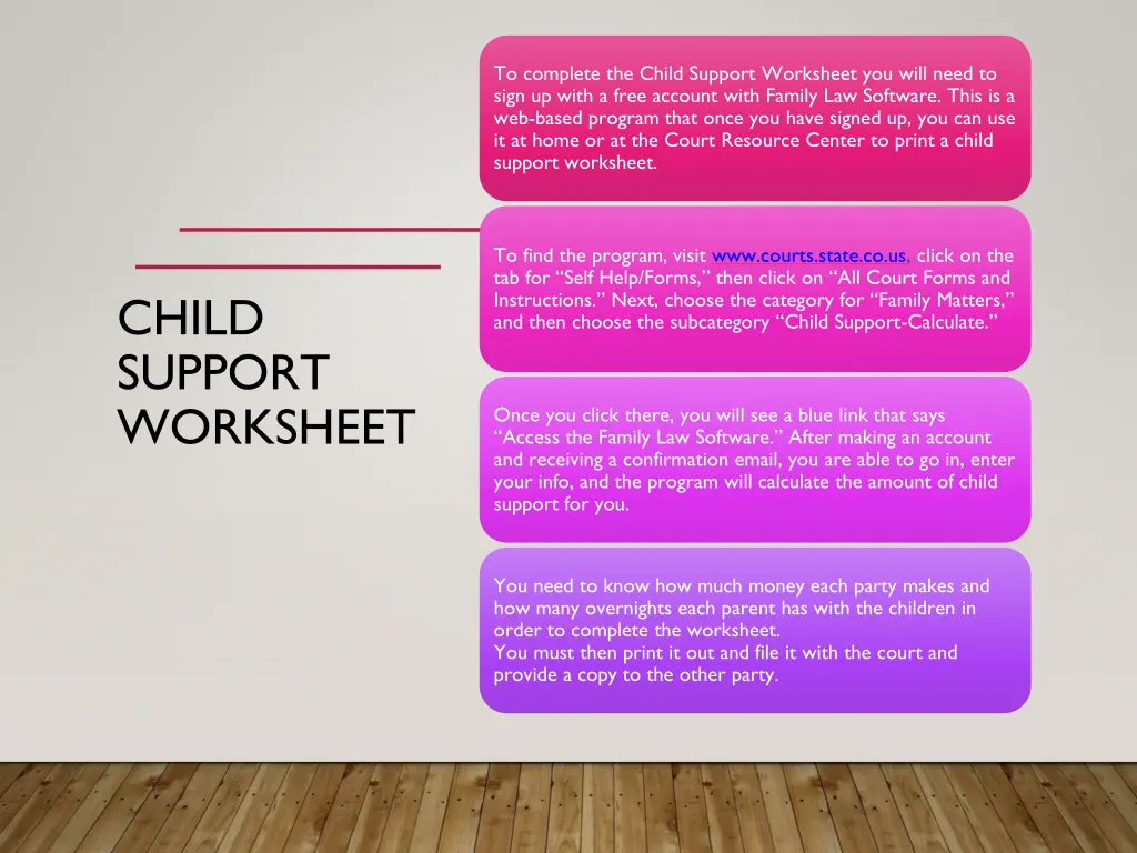 to complete the child support worksheet you will