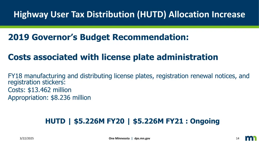 highway user tax distribution hutd allocation