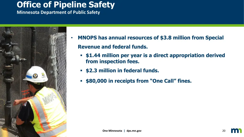 office of pipeline safety minnesota department
