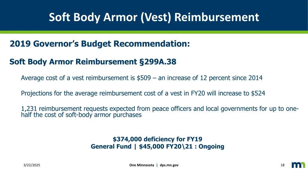 soft body armor vest reimbursement