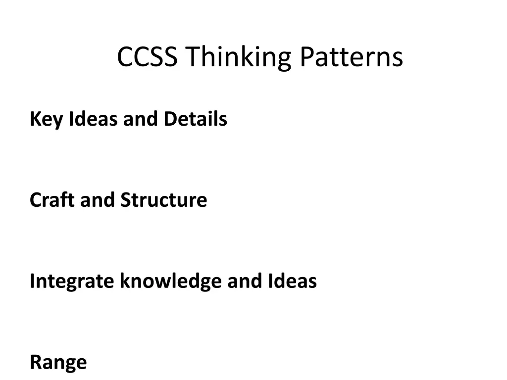 ccss thinking patterns