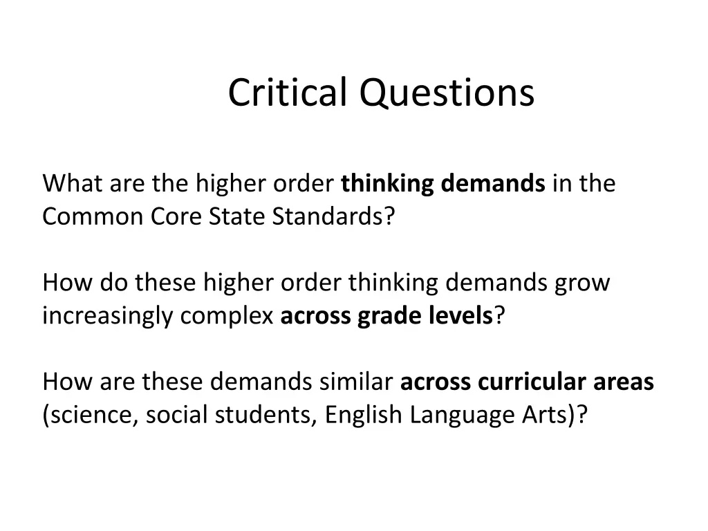 critical questions