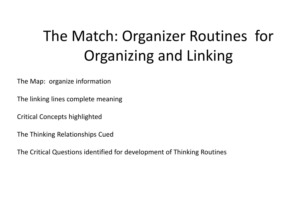 the match organizer routines for organizing