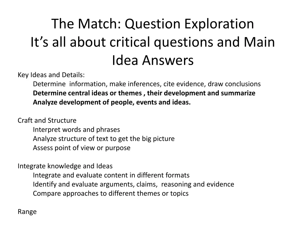 the match question exploration it s all about