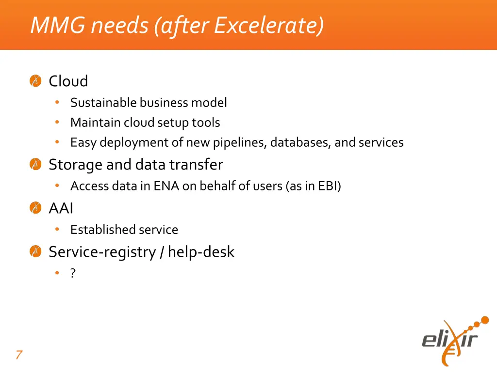 mmg needs after excelerate