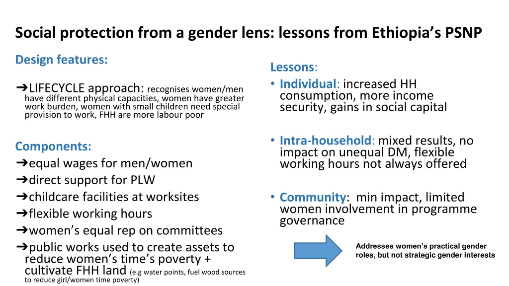 social protection from a gender lens lessons from
