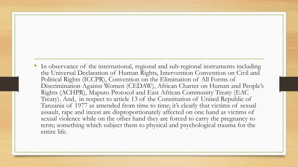 in observance of the international regional