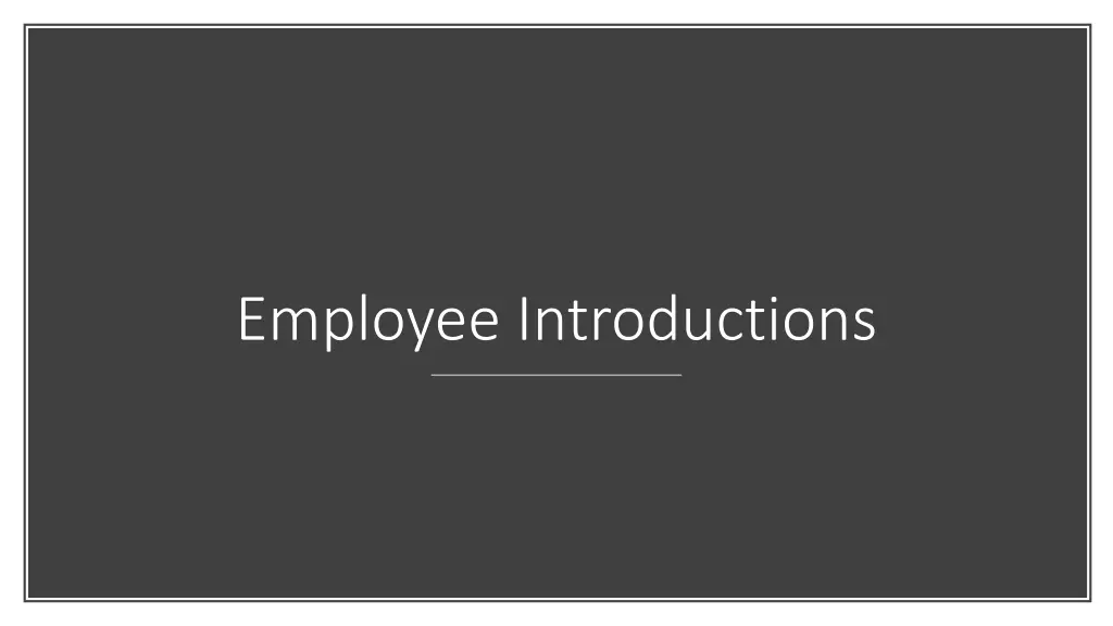 employee introductions