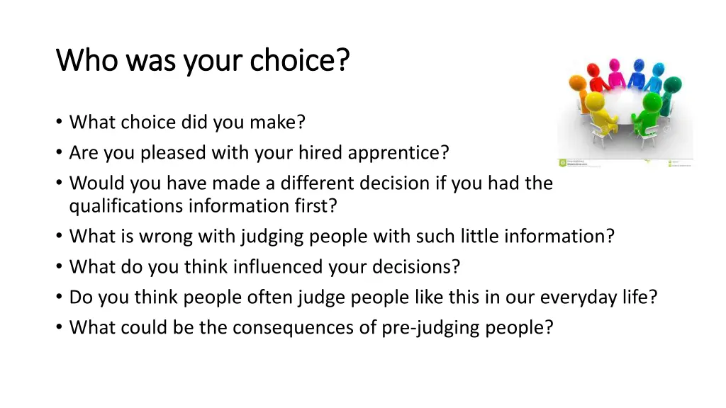 who was your choice who was your choice