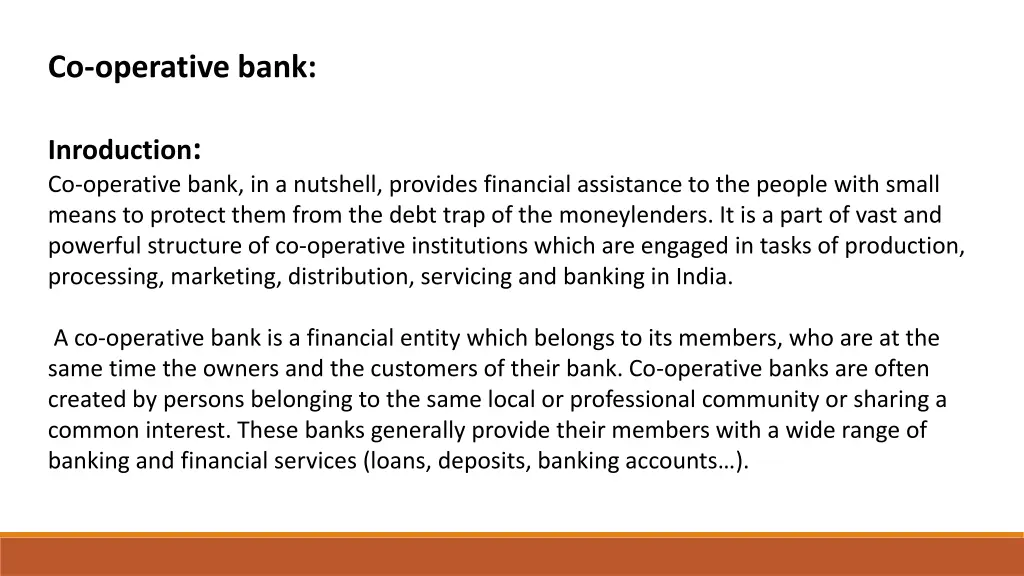 co operative bank