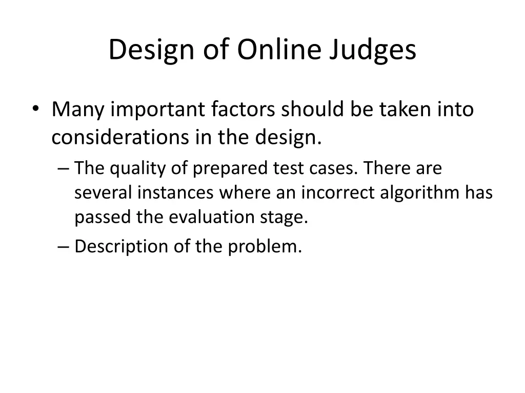 design of online judges 1