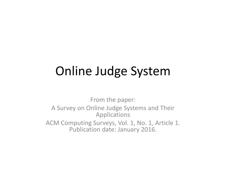 online judge system