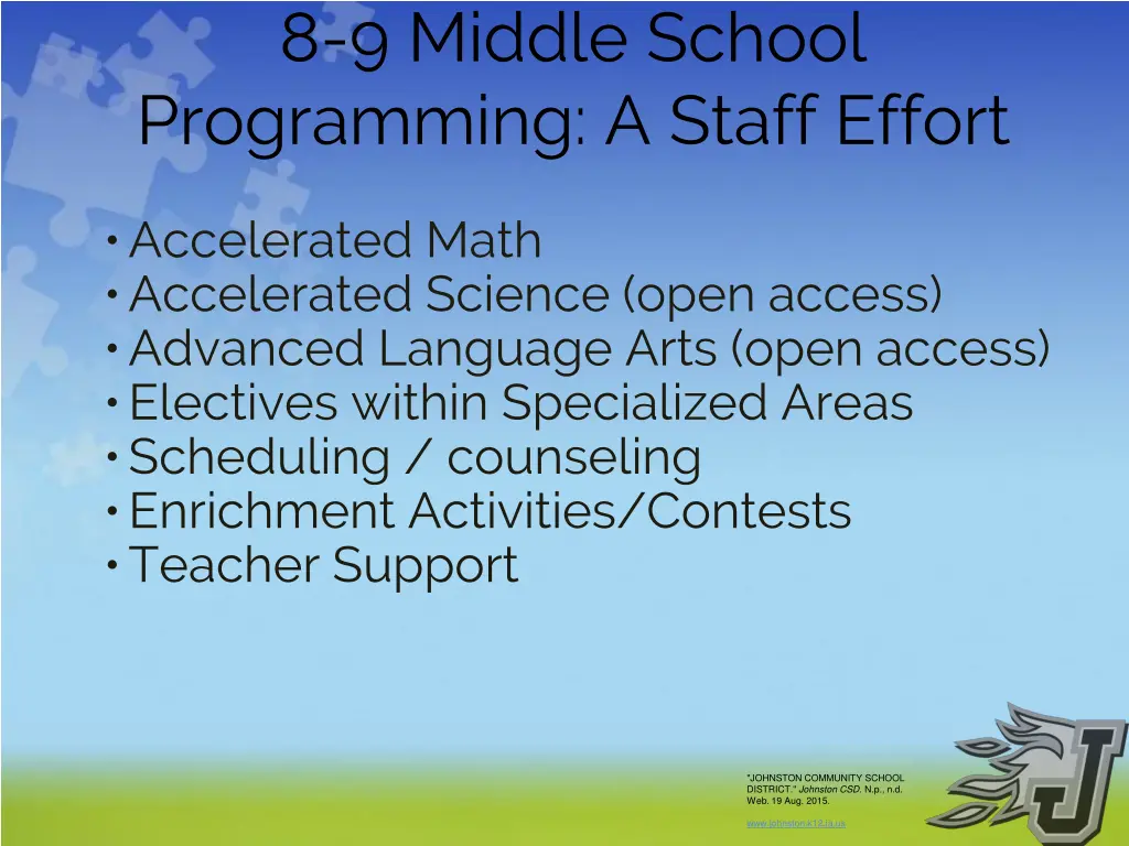 8 9 middle school programming a staff effort