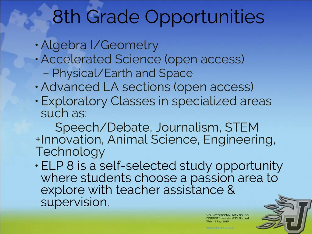 8th grade opportunities