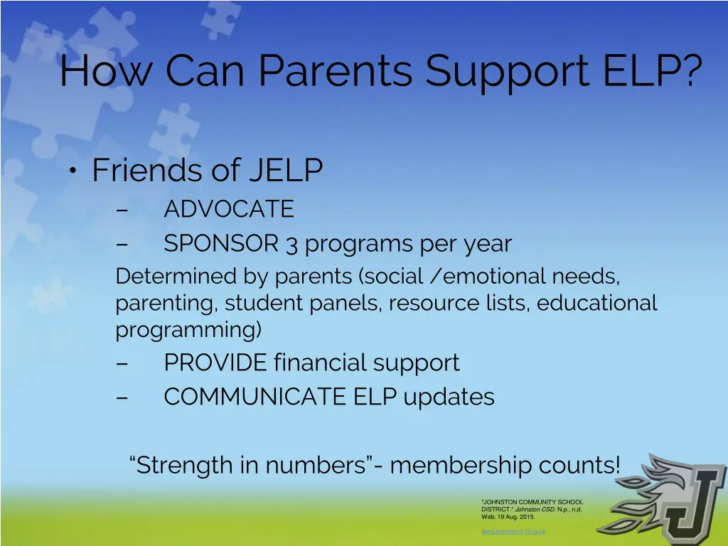 how can parents support elp