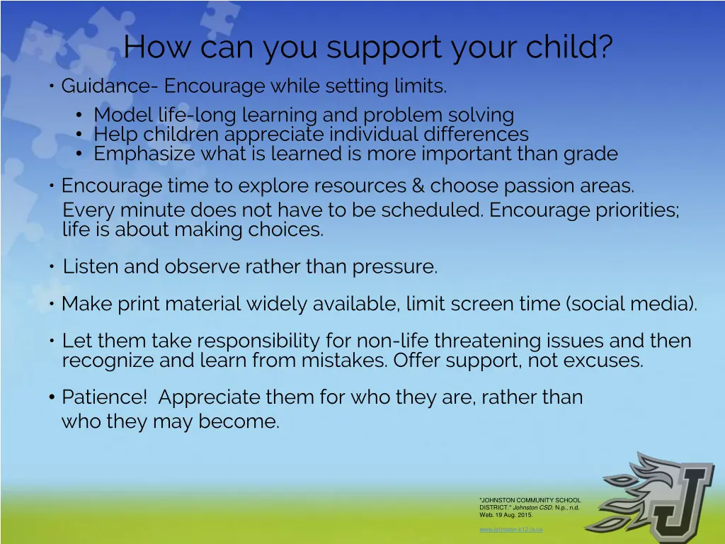 how can you support your child guidance encourage
