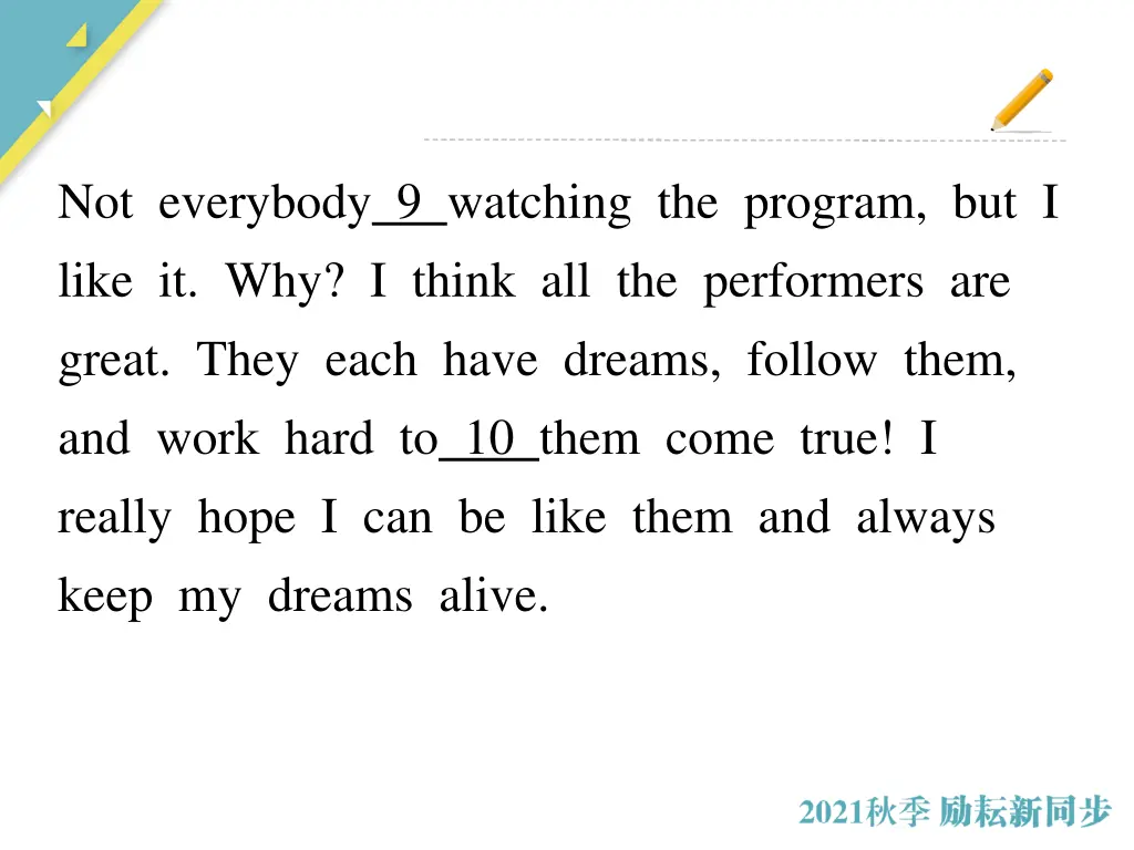 not everybody 9 watching the program but i like
