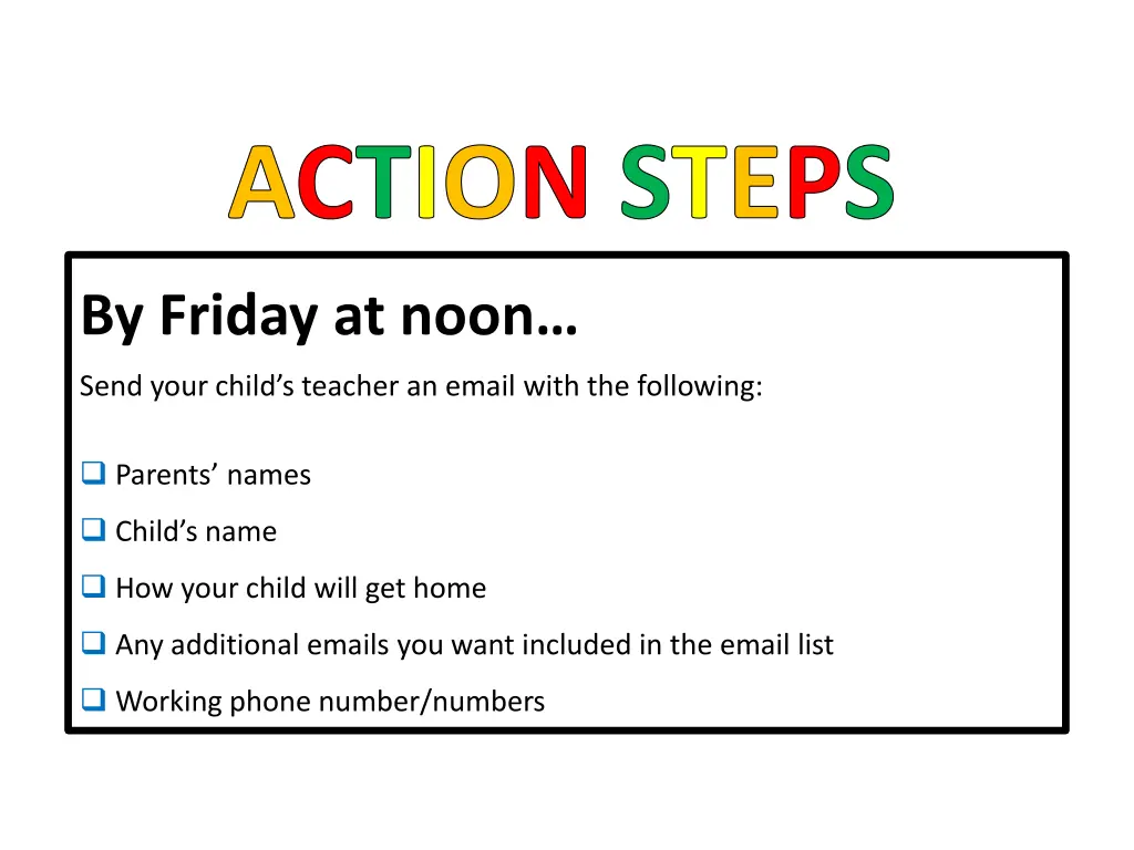 action steps