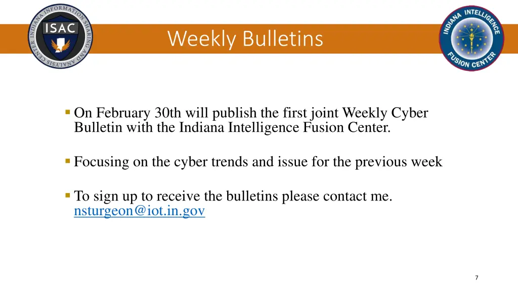 weekly bulletins