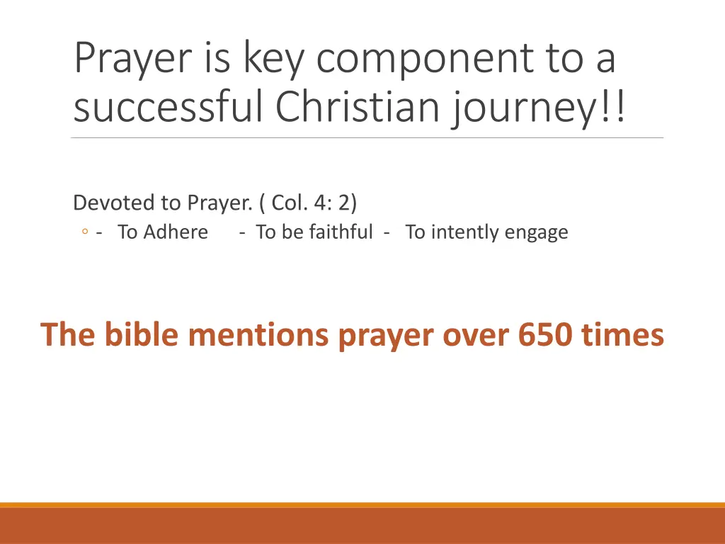 prayer is key component to a successful christian