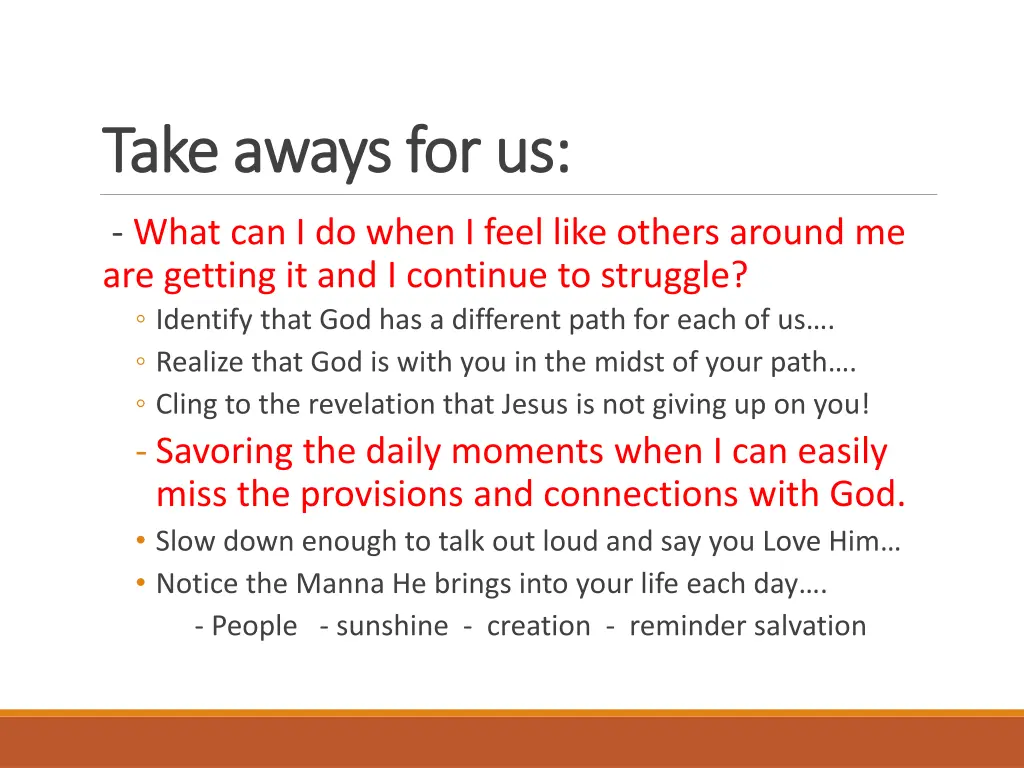 take aways for us take aways for us
