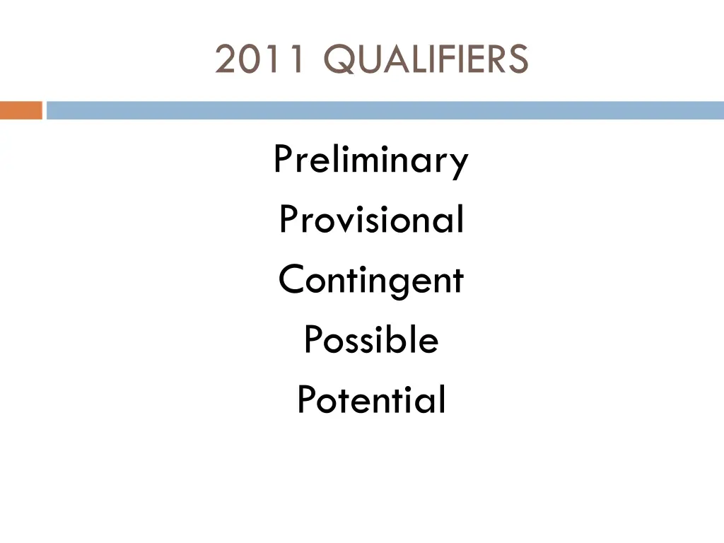2011 qualifiers