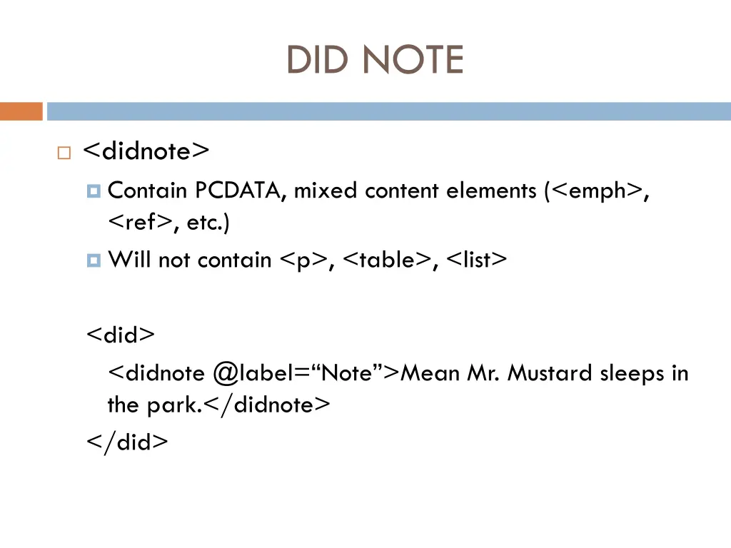 did note