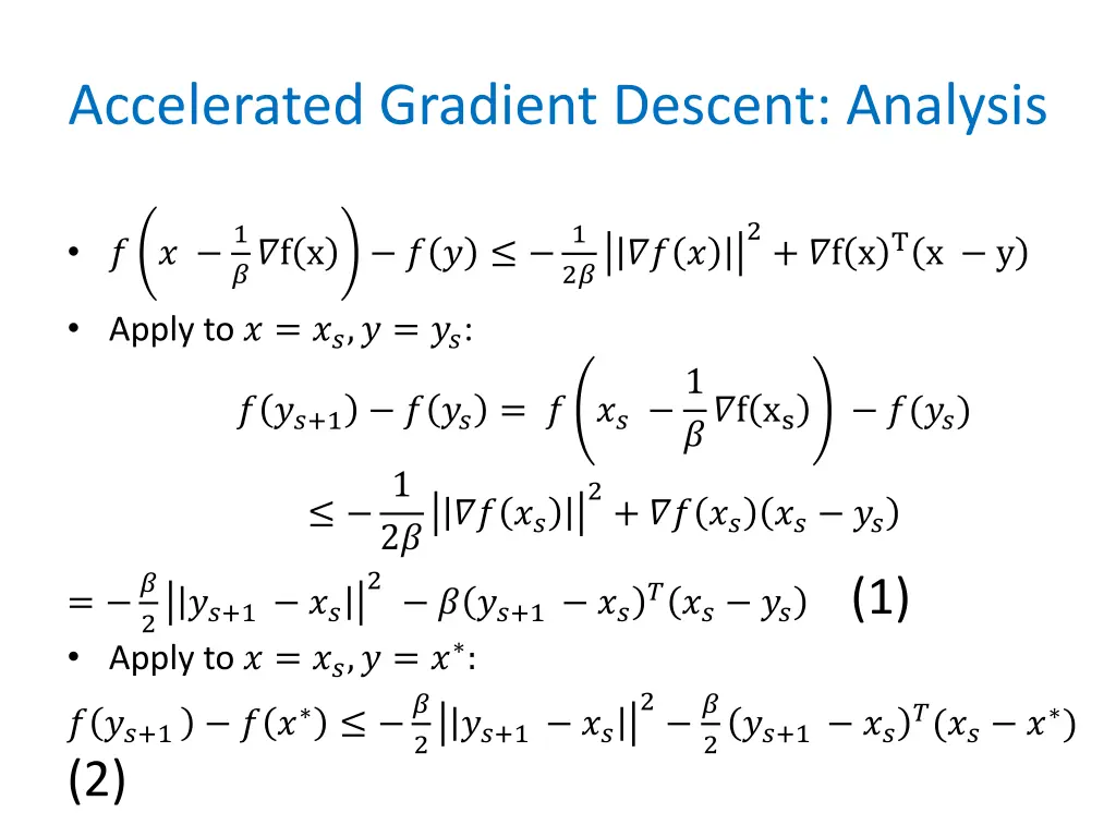 accelerated gradient descent analysis 1