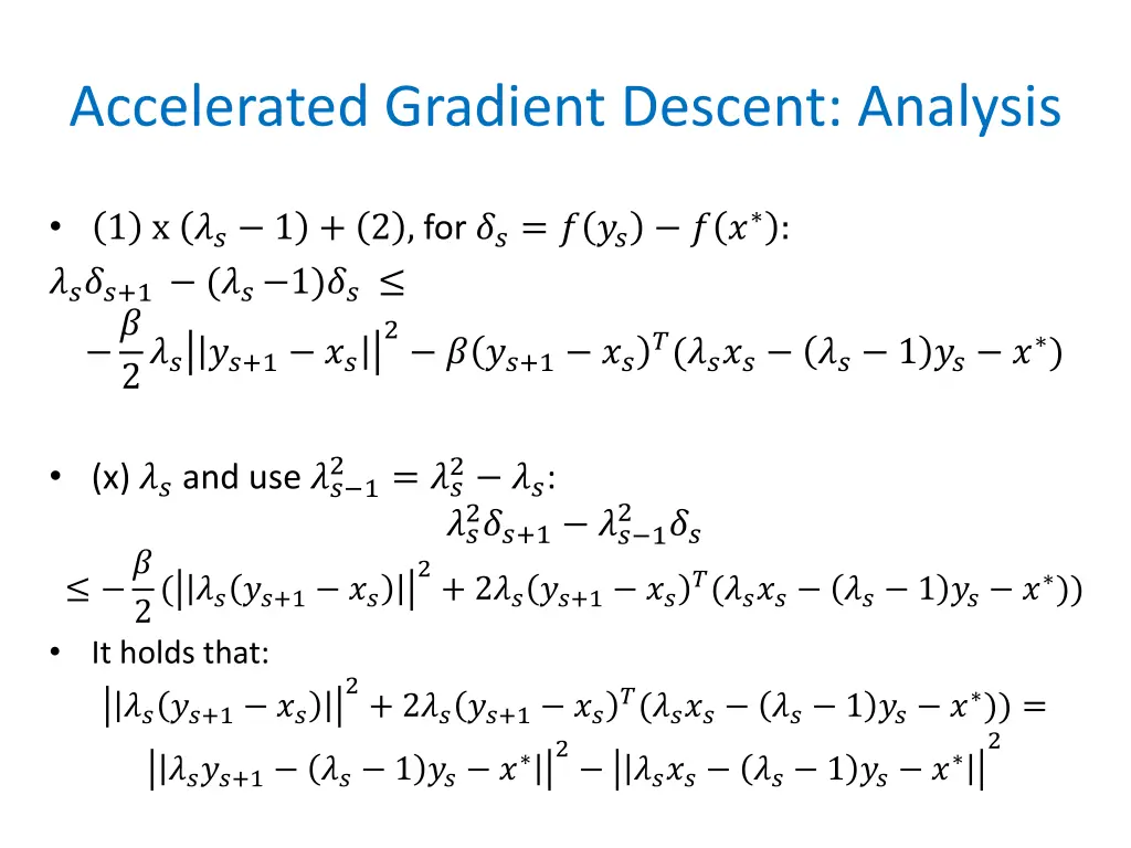 accelerated gradient descent analysis 2