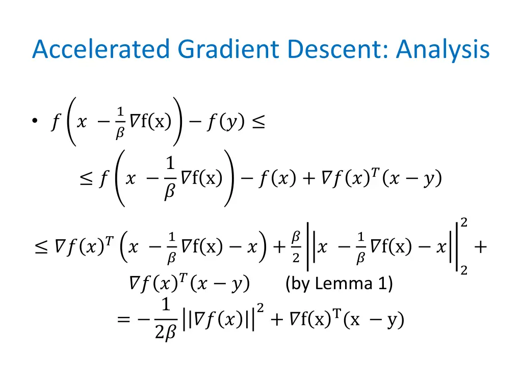 accelerated gradient descent analysis