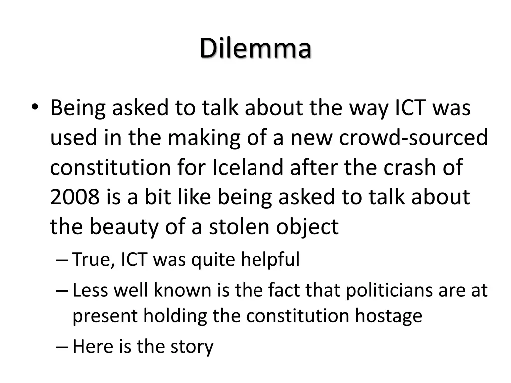 dilemma